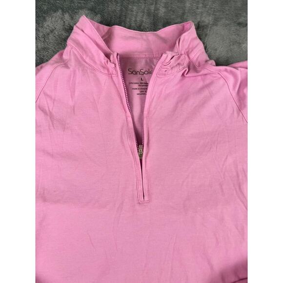 SanSoleil Women's Pink 1/4 Zip Pullover Size L UPF 50 Sun Protection Golf - Picture 4 of 9
